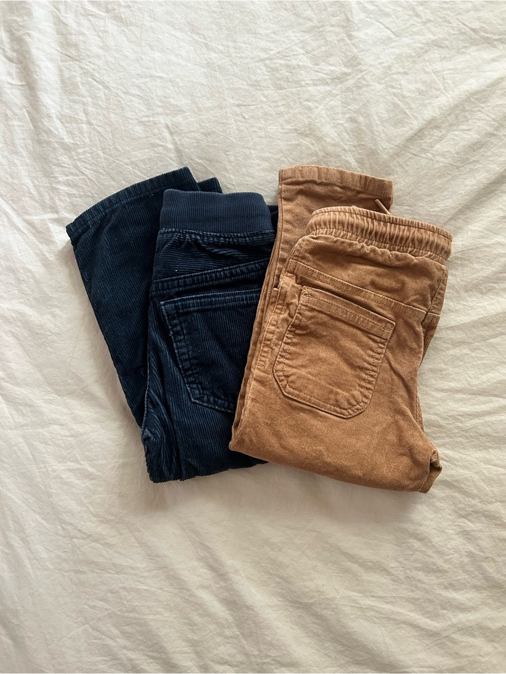 2pairs- 2T Corduroy Pull-On Pants - Navy & Tan